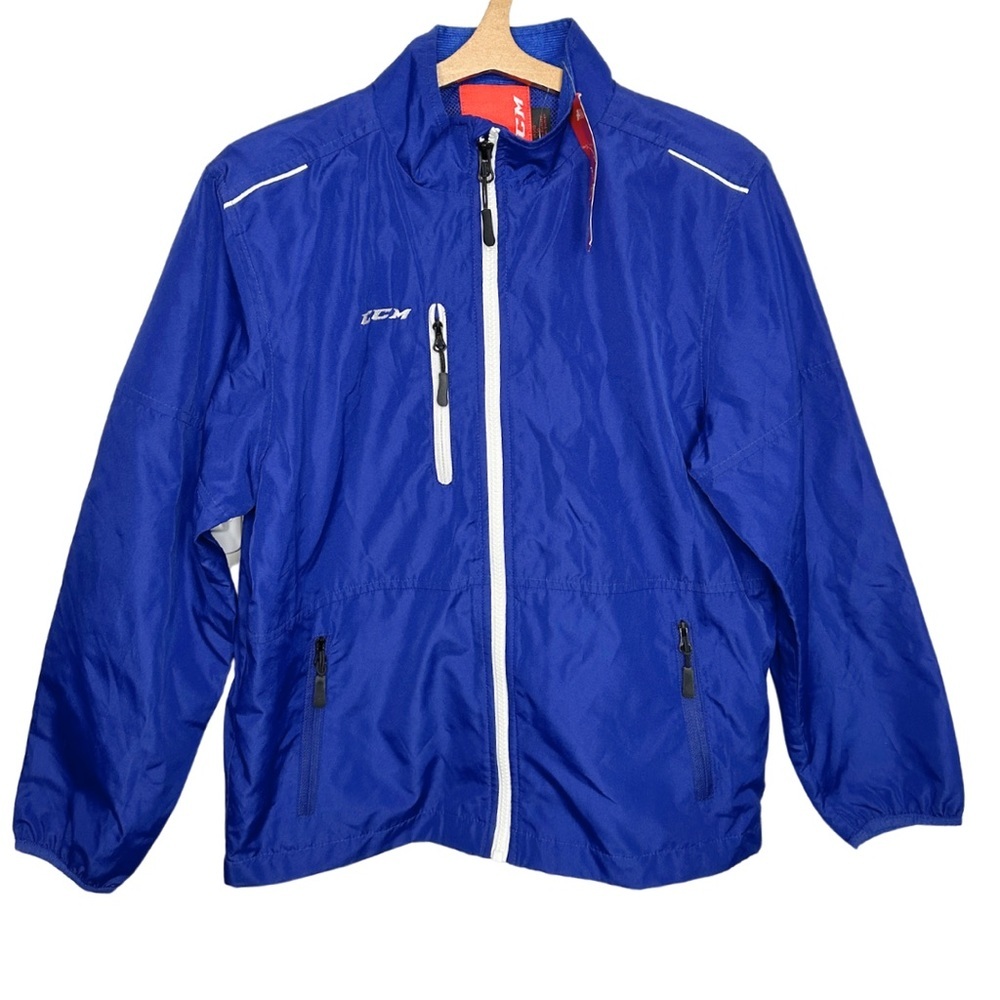 NEW Youth CCM Tracksuit Jacket In True Royal White Sz Large